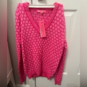 Lilly Pulitzer Pink V-Neck Sweater
